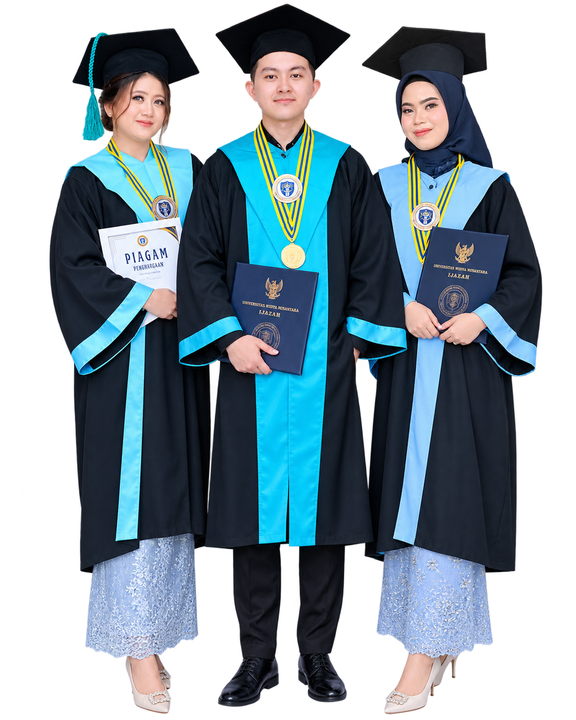 Mahasiswa menggunakan toga